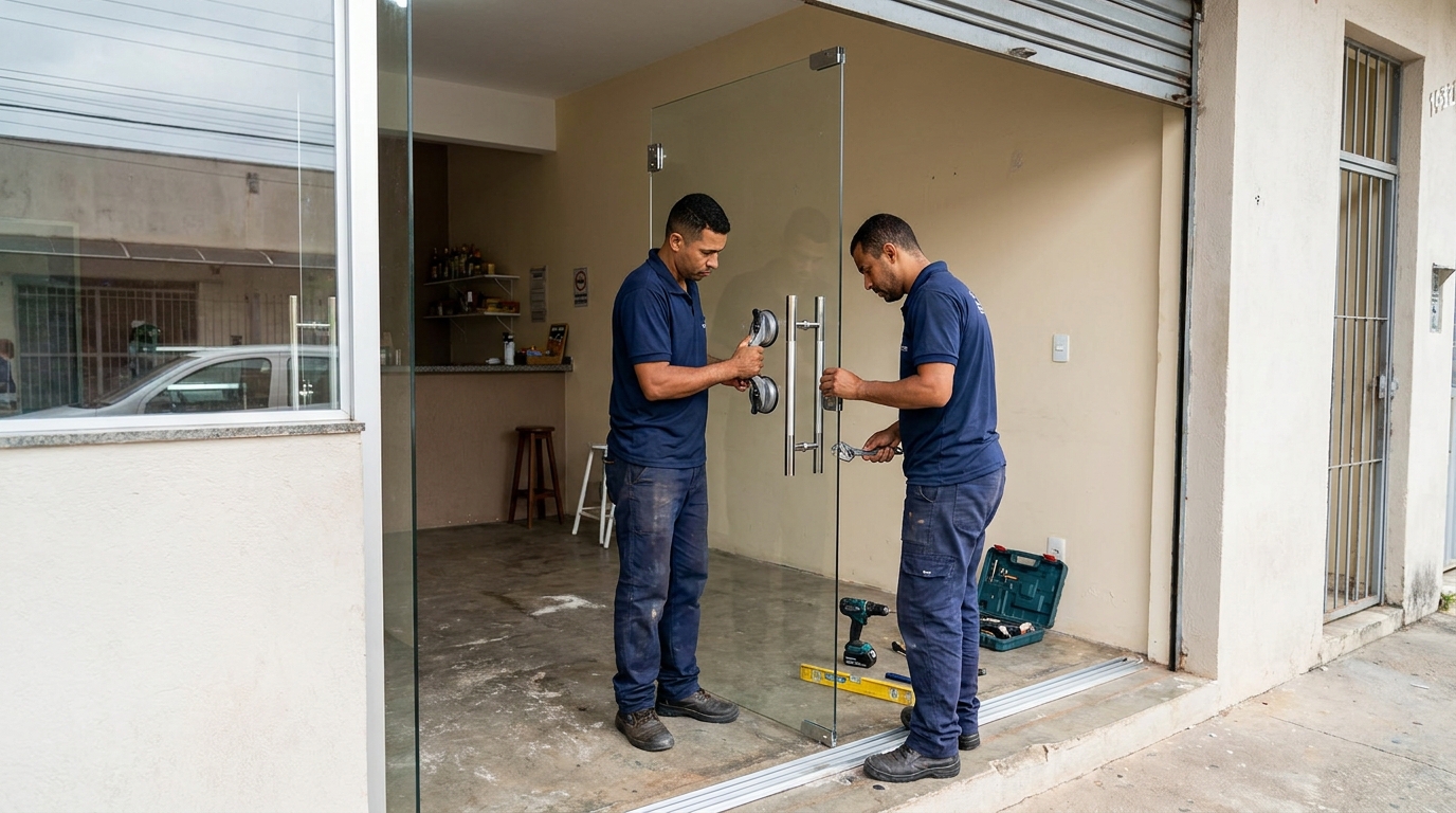 Portas em Vidro no Centro, Uberlândia‑MG