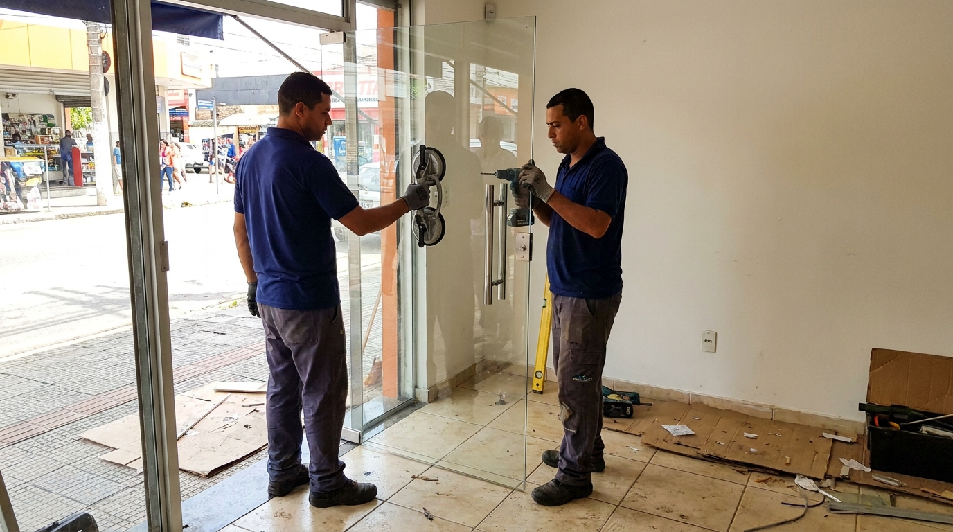 Portas em Vidro no Centro, Uberlândia‑MG